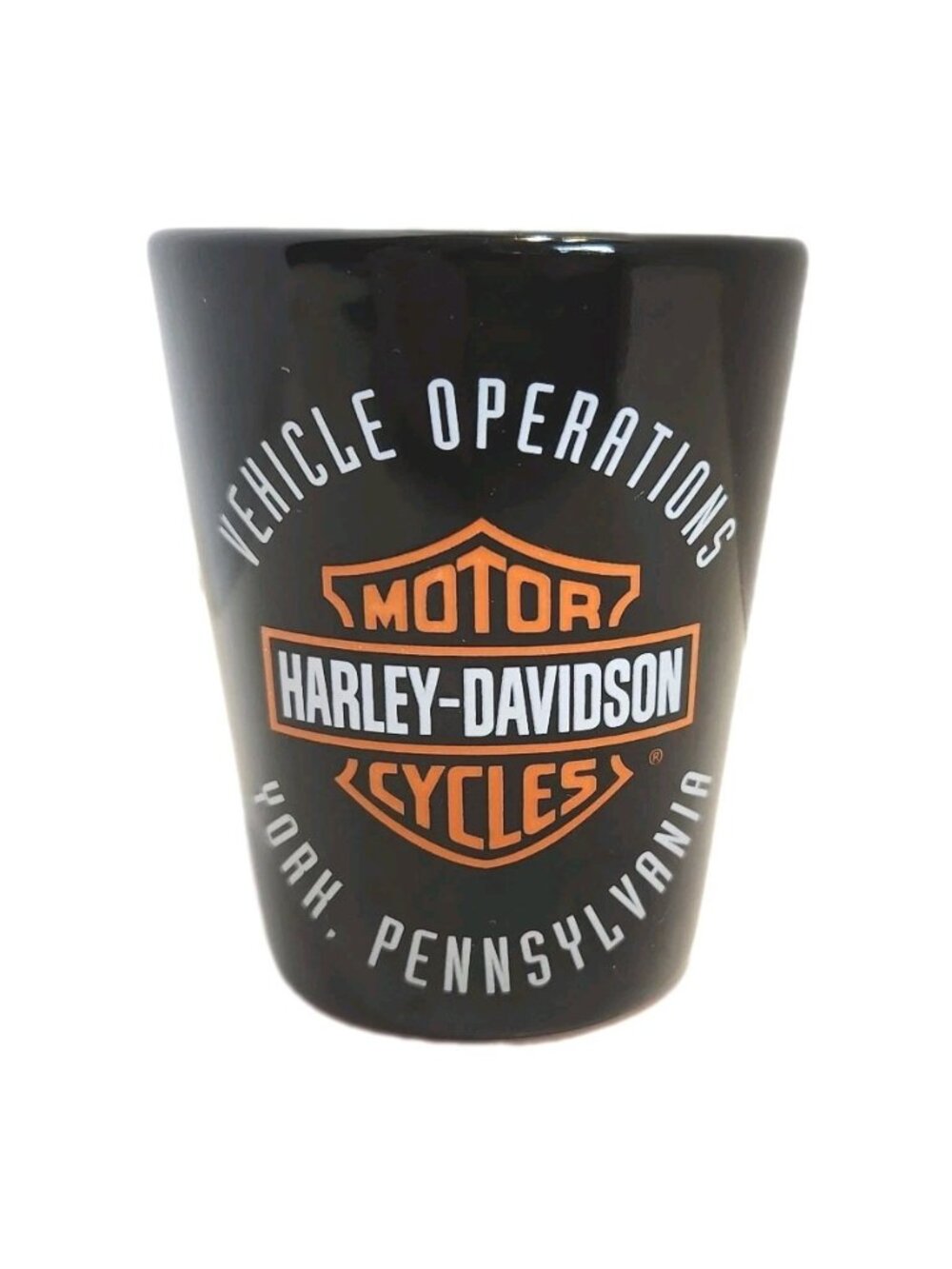 Harley Davidson Shot Glass York  Pennsylvania 2.25” Tall Man Cave Barware
